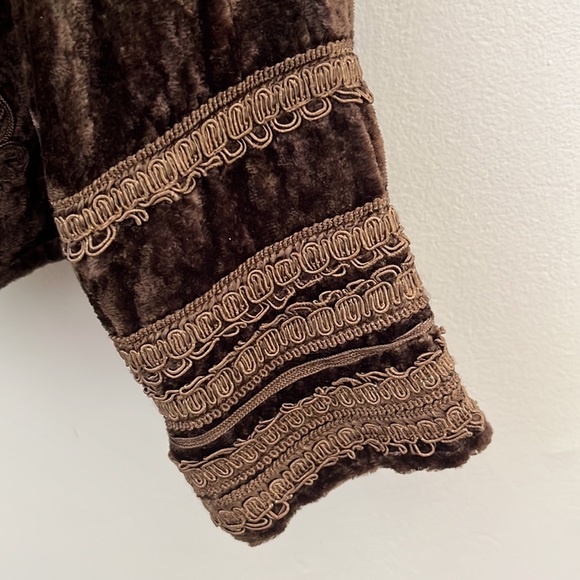 Cold water Creek Brown Crushed Velvet Jacket Size L - Picture 3 of 6